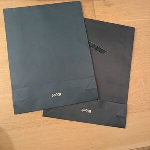 2 Sezane Gift Paper Bag/Envelope/Wrap with Velvet Bow - Blue